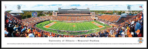 Illinois Football - "Stadium 50 Yard Line" Panorama Framed Print-Print-Blakeway Worldwide Panoramas, Inc.-Top Notch Gift Shop