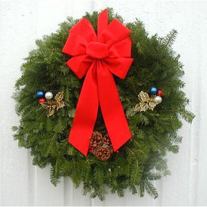 American Pride 24" Balsam Fir Holiday Wreath-Wreath-Rockdale Wreaths-Top Notch Gift Shop