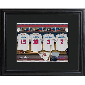 Atlanta Braves Personalized Locker Room Print with Matted Frame-Print-JDS Marketing-Top Notch Gift Shop