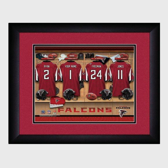 Atlanta Falcons Personalized Locker Room Print with Matted Frame-Print-JDS Marketing-Top Notch Gift Shop
