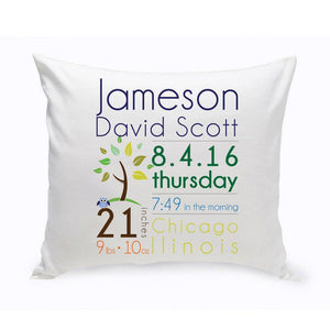 Baby Boy Announcement Personalized Throw Pillow-Pillow-JDS Marketing-Top Notch Gift Shop