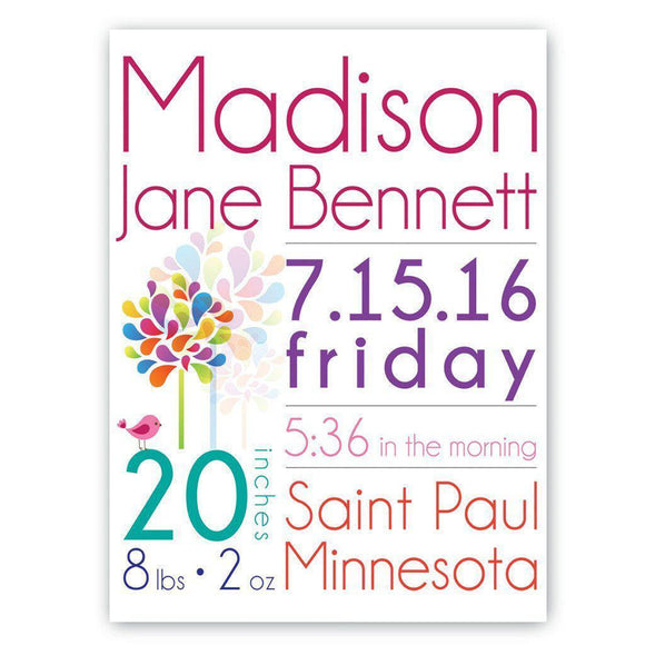 Baby Girl Announcement Personalized Canvas Sign-Canvas Signs-JDS Marketing-Top Notch Gift Shop