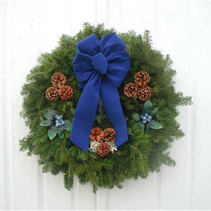 Balsam Fir 24" Blueberry Wreath-Wreath-Rockdale Wreaths-Top Notch Gift Shop