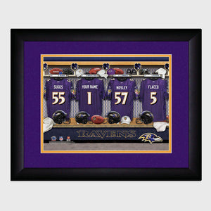 Baltimore Ravens Personalized Locker Room Print with Matted Frame-Print-JDS Marketing-Top Notch Gift Shop