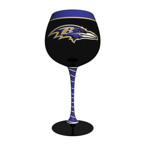 Baltimore Ravens Artisan Hand Painted Wine Glass-Wine Glass-Boelter Brands-Top Notch Gift Shop