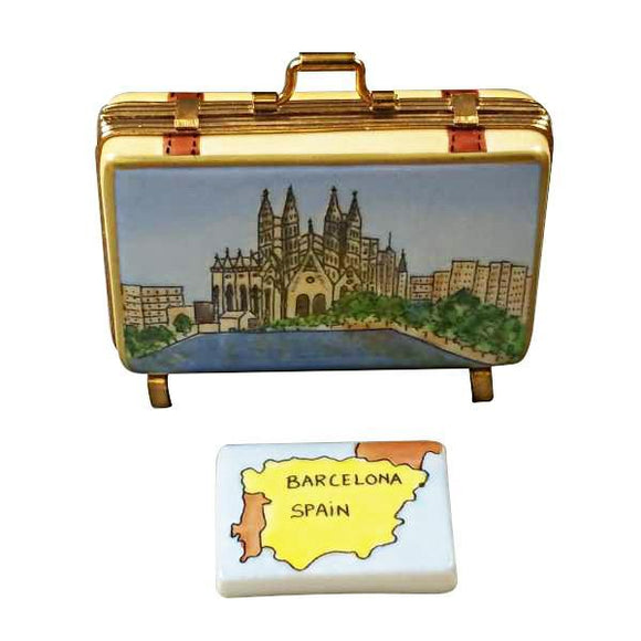 Barcelona Suitcase Limoges Box by Rochard™-Limoges Box-Rochard-Top Notch Gift Shop