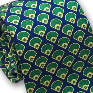 Baseball Field Silk Necktie-Necktie-Josh Bach Limited-Top Notch Gift Shop