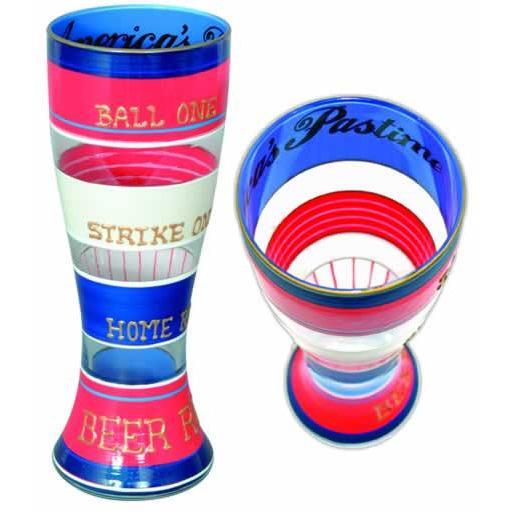 Baseball Hand Painted Reverz-Art Pilsner Glass-Pilsner Glass-Reverz-Art-Top Notch Gift Shop