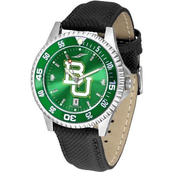 Baylor Bears Mens Competitor Ano Poly/Leather Band Watch w/ Colored Bezel-Watch-Suntime-Top Notch Gift Shop