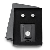 Black Leather Wallet and Classic Round Cufflinks Personalized Gift Set-Wallet-JDS Marketing-Top Notch Gift Shop