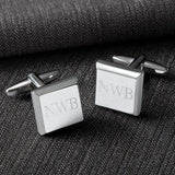 Black Leather Wallet and Modern Square Cufflinks Personalized Gift Set-Wallet-JDS Marketing-Top Notch Gift Shop