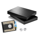 Black Leather Wallet and Pin Stripe Cufflinks Personalized Set-Wallet-JDS Marketing-Top Notch Gift Shop