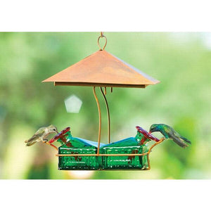 Bouquet Basketweave Shelter Hummingbird Feeder-Bird Feeder-Parasol Gardens-Top Notch Gift Shop