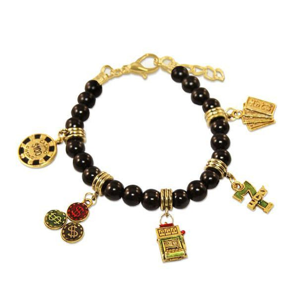 Casino Charm Bracelet in Gold-Bracelet-Whimsical Gifts-Top Notch Gift Shop