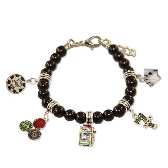 Casino Charm Bracelet in Silver-Bracelet-Whimsical Gifts-Top Notch Gift Shop
