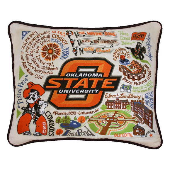 Oklahoma State University Embroidered CatStudio Pillow-Pillow-CatStudio-Top Notch Gift Shop