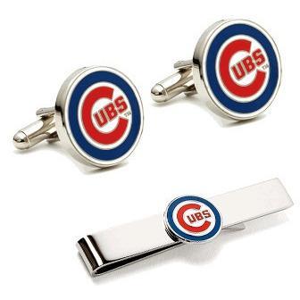 Chicago Cubs Cufflinks and Tie Bar Gift Set-Cufflinks-Cufflinks, Inc.-Top Notch Gift Shop