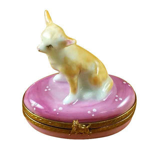 Chihuahua On Pink Base Limoges Box by Rochard™-Limoges Box-Rochard-Top Notch Gift Shop