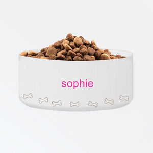 Pink Bones Classic Personalized Large Dog Bowl-Dog Bowl-JDS Marketing-Top Notch Gift Shop