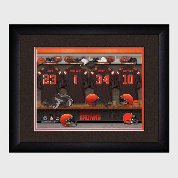 Cleveland Browns Personalized Locker Room Print with Matted Frame-Print-JDS Marketing-Top Notch Gift Shop