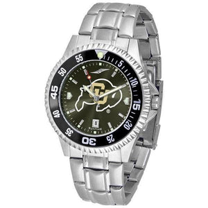 Colorado Buffaloes Mens Competitor AnoChrome Steel Band Watch w/ Colored Bezel-Watch-Suntime-Top Notch Gift Shop