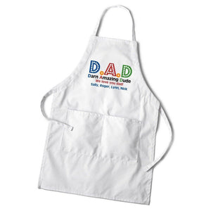 D.A.D. Personalized White Apron-Apron-JDS Marketing-Top Notch Gift Shop