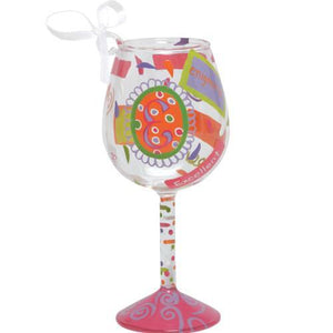 "E" Mini Wine Glass Ornament by Lolita®-Ornament-Designs by Lolita® (Enesco)-Top Notch Gift Shop