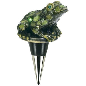 Enameled Frog Wine Bottle Stopper with Crystals-Bottle Stopper-Olivia Riegel-Top Notch Gift Shop