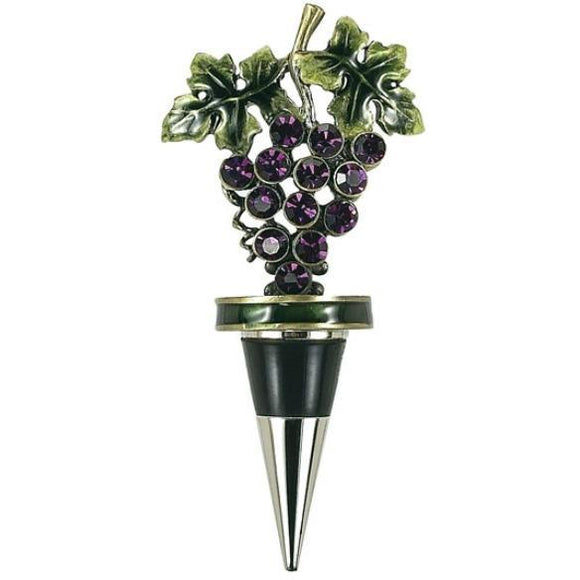 Enameled Grape Wine Bottle Stopper with Crystals-Bottle Stopper-Olivia Riegel-Top Notch Gift Shop