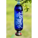 Filigree Glass Hummingbird Feeder - Blue-Bird Feeder-Parasol Gardens-Top Notch Gift Shop