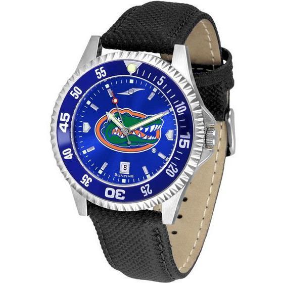 Florida Gators Mens Competitor Ano Poly/Leather Band Watch w/ Colored Bezel-Watch-Suntime-Top Notch Gift Shop