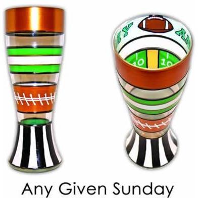 Football Hand Painted Pilsner Glass-Pilsner Glass-Reverz-Art-Top Notch Gift Shop