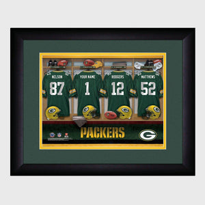 Green Bay Packers Personalized Locker Room Print with Matted Frame-Print-JDS Marketing-Top Notch Gift Shop