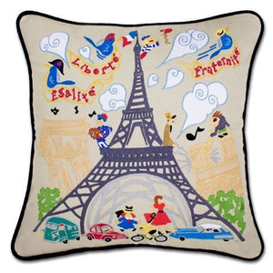 Eiffel Tower Hand Embroidered CatStudio Pillow-Pillow-CatStudio-Top Notch Gift Shop