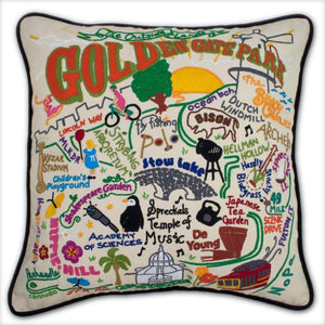 Golden Gate Park Hand Embroidered CatStudio Pillow-Pillow-CatStudio-Top Notch Gift Shop