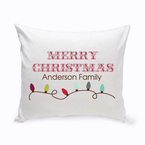 Xmas Lights Personalized Holiday Throw Pillow-Pillow-JDS Marketing-Top Notch Gift Shop