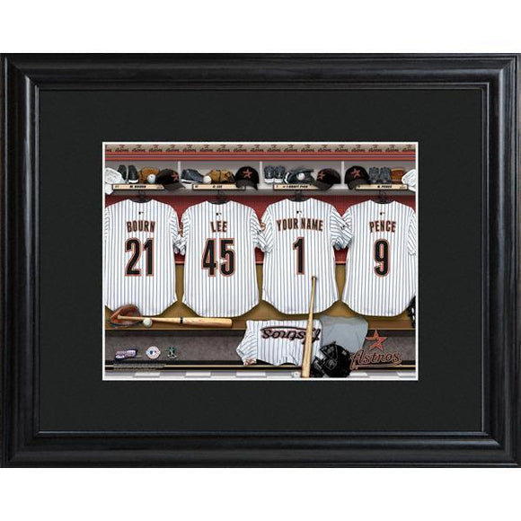 Houston Astros Personalized Locker Room Print with Matted Frame-Print-JDS Marketing-Top Notch Gift Shop