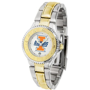 Illinois Fighting Illini Ladies Competitor Two-Tone Band Watch-Watch-Suntime-Top Notch Gift Shop