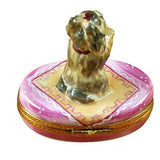 Yorkie On Pink Base Limoges Box by Rochard™-Limoges Box-Rochard-Top Notch Gift Shop