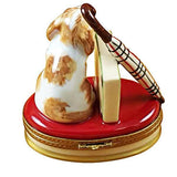 Spaniel W/Briefcase & Umbrella Limoges Box by Rochard™-Limoges Box-Rochard-Top Notch Gift Shop
