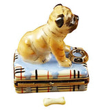 Pug With Spilt Water And Removable Bone Limoges Box by Rochard™-Limoges Box-Rochard-Top Notch Gift Shop