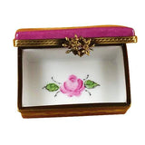 Burgundy Rectangle With Flowers Limoges Box by Rochard™-Limoges Box-Rochard-Top Notch Gift Shop