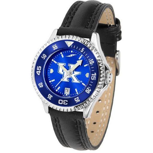 Kentucky Wildcats Ladies Competitor Ano Poly/Leather Band Watch w/ Colored Bezel-Watch-Suntime-Top Notch Gift Shop