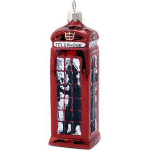 London Phone Booth Blown Glass Christmas Ornament-Ornament-Landmark Creations-Top Notch Gift Shop