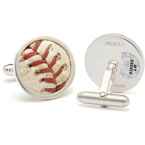 Los Angeles Angels Authenticated Game Used Baseball Stitches Cuff Links-Cufflinks-Tokens & Icons-Top Notch Gift Shop