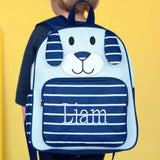 Navy Puppy Preschool Backpack - Personalized-Backpack-Viv&Lou-Top Notch Gift Shop