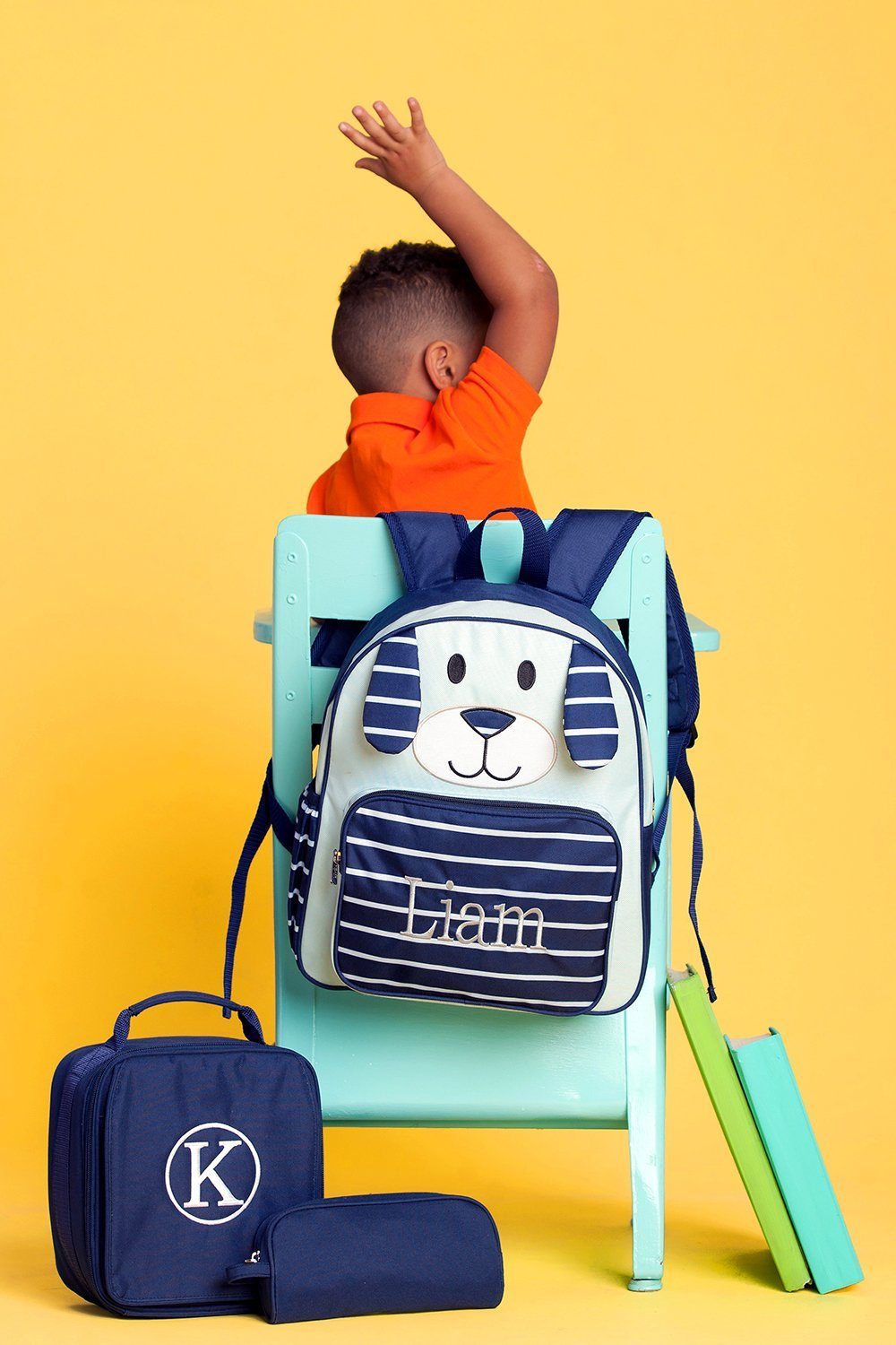 Navy Puppy Preschool Backpack - Personalized-Backpack-Viv&Lou-Top Notch Gift Shop