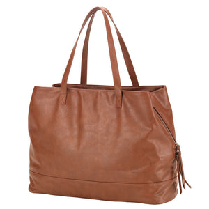 Camel Cambridge Vegan Leather Travel Bag - Personalized-Bag-Viv&Lou-Top Notch Gift Shop