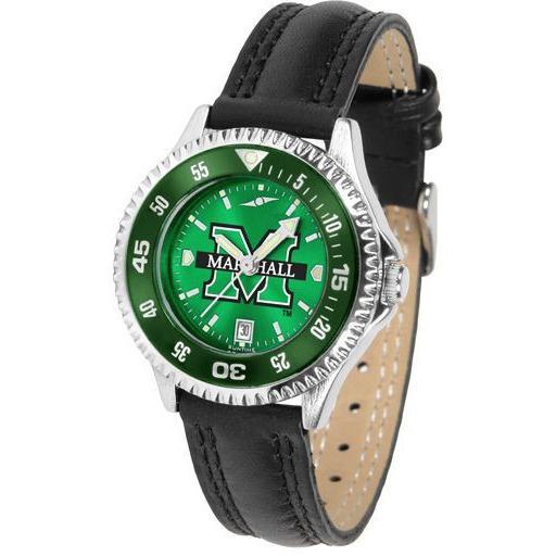 Marshall Thundering Herd Ladies Competitor Ano Poly/Leather Band Watch w/ Colored Bezel-Watch-Suntime-Top Notch Gift Shop