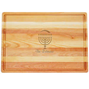 Large Wood Cutting Board - Personalized Hanukkah-Cutting Board-Carved Solutions-Top Notch Gift Shop